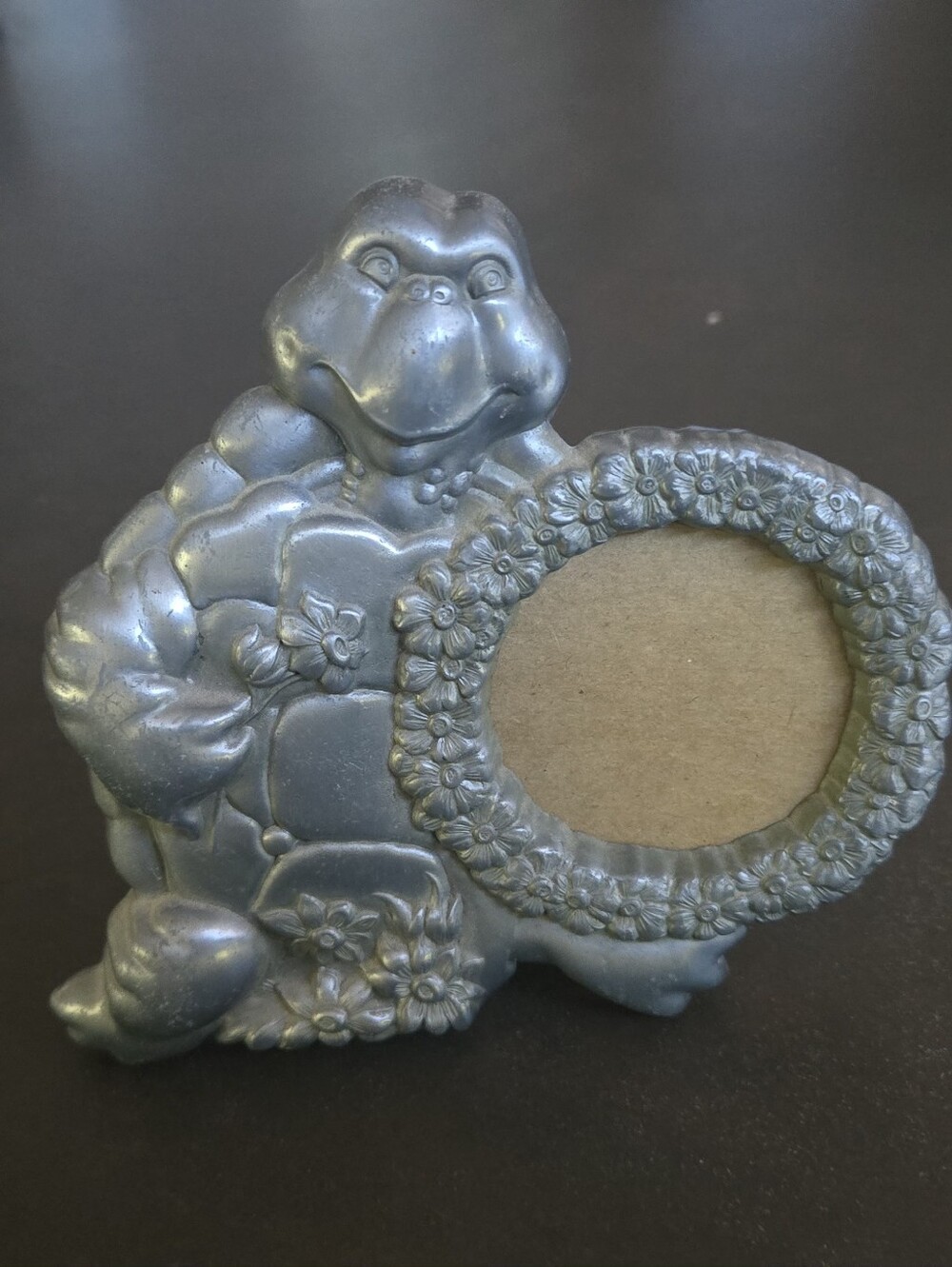 Silver Turtle Reptile Photo Frame - Decorative Pet-Themed Display